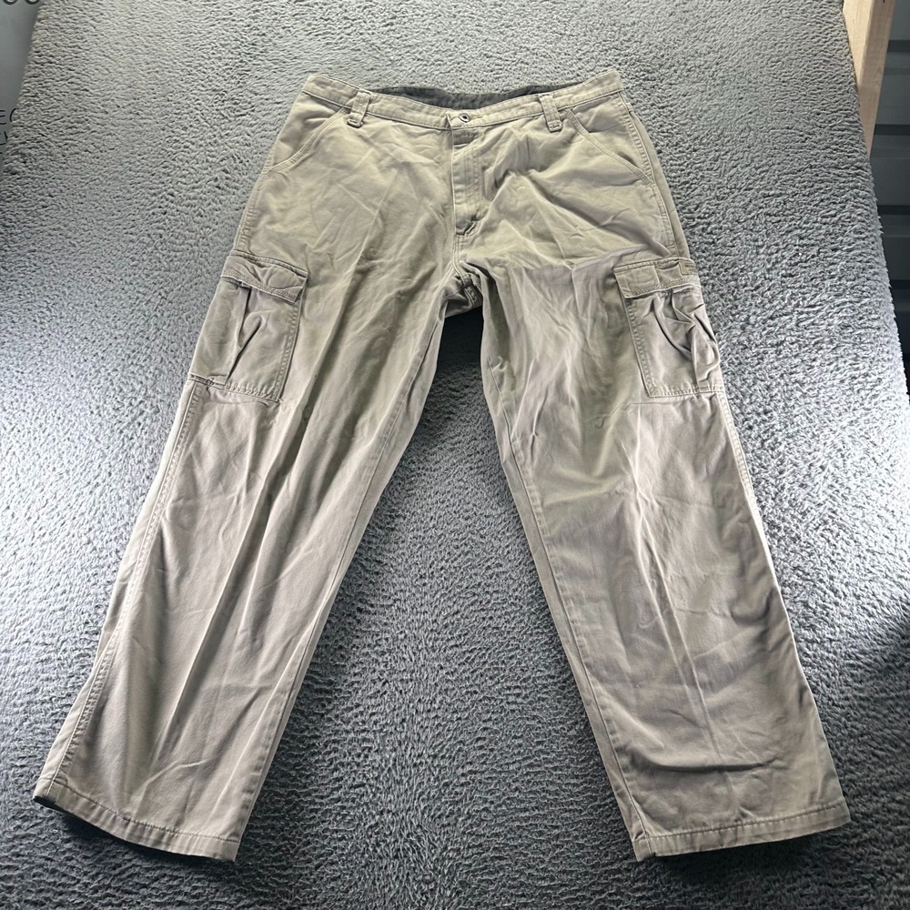 Wrangler Legacy Pant Mens 36x30 Brown Cotton Cargo Straight Workwear Utility